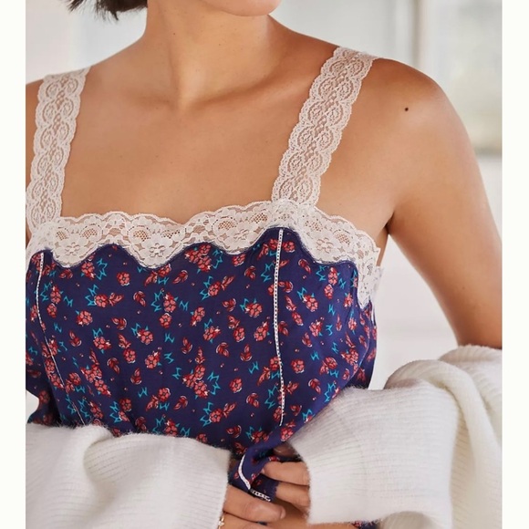 Anthropologie NWT Floral Lace Sleep Top. Plus size 1X - Picture 3 of 10